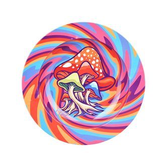 Mushroom Swirl Round Metal Ashtray 