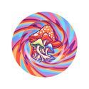 Mushroom Swirl Round Metal Ashtray 