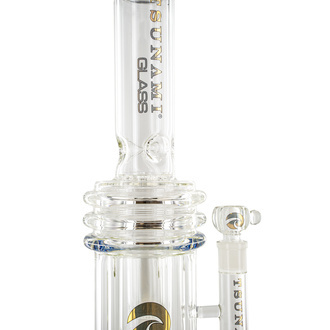 Bang Button Double Honeycomb Perc 16'' (Tsunami Glass)