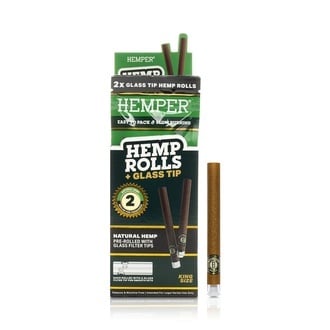 Feuilles king size + Embout en verre 2PK (Hemper)