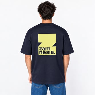 T-shirt navy - yellow logo Zamnesia
