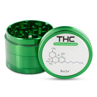 Moulin à herbe en métal Black Leaf THC (4 parties)
