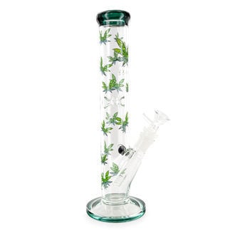 Ice Bong Leaffly Cylinder (Black Leaf)