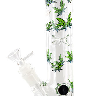 Ice Bong Leaffly Cylinder (Black Leaf)