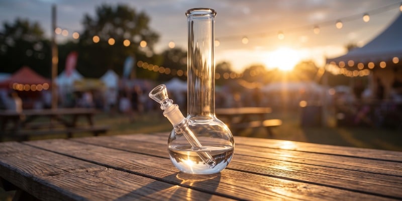 Bang en Verre Straight avec Base Ronde