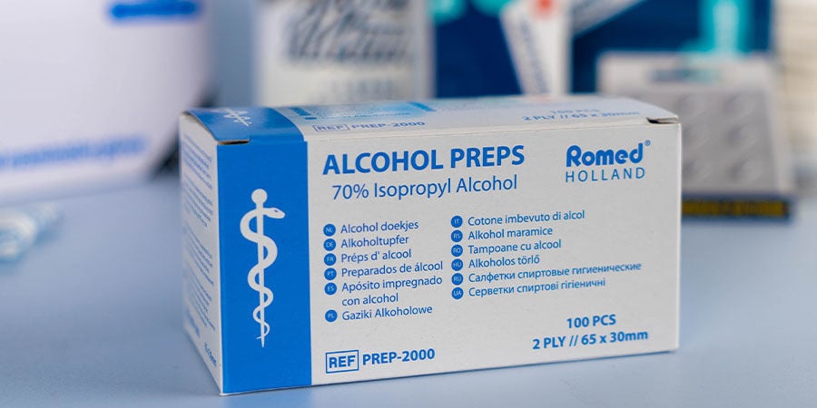 Lingettes imbibées d’alcool