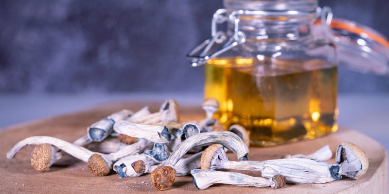 Conserver truffes et champignons magiques dans un miel bleu