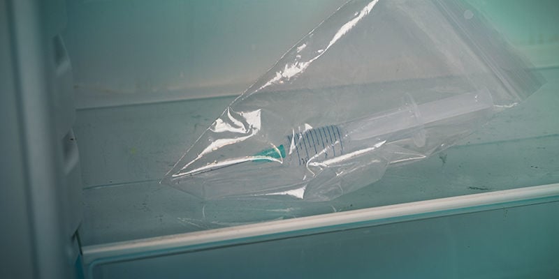 Seringue De Spores De Champignon Magique : les seringues de spores peuvent être conservées dans un sachet à zip hermétique au réfrigérateur