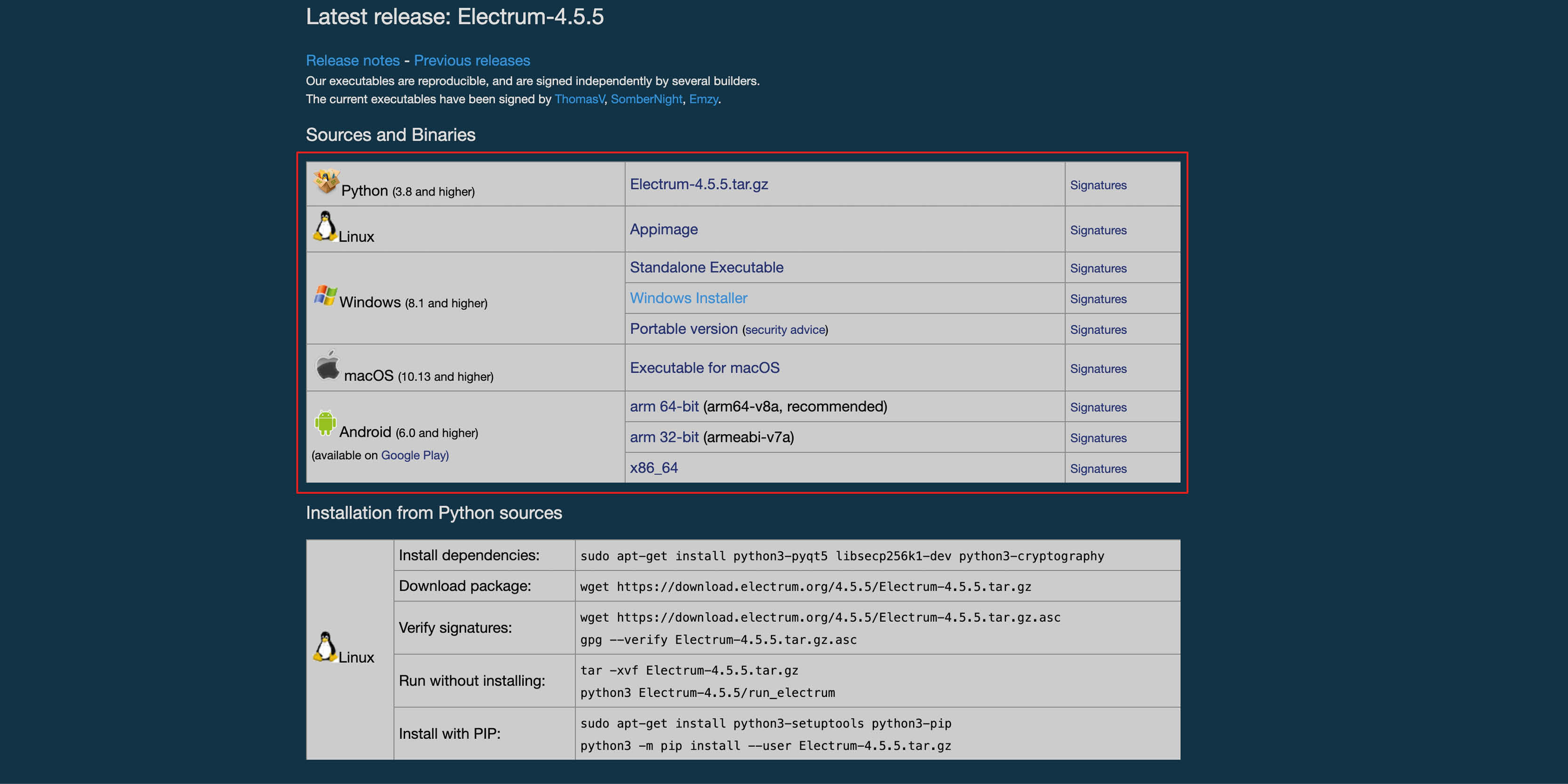 Allez Sur https://electrum.org/#download