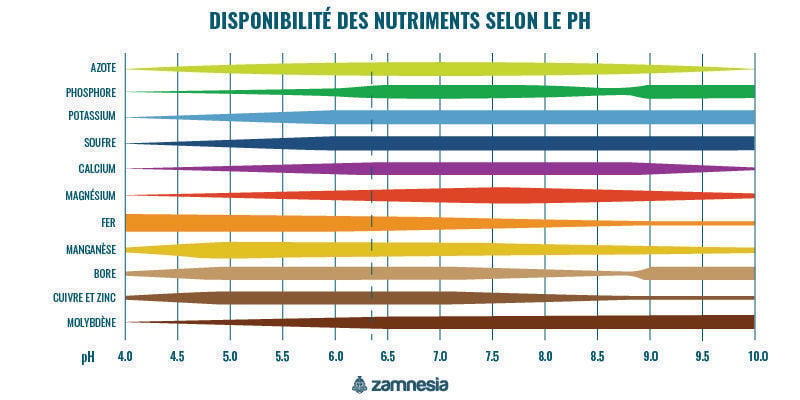 Disponibilité des nutriments selon le pH