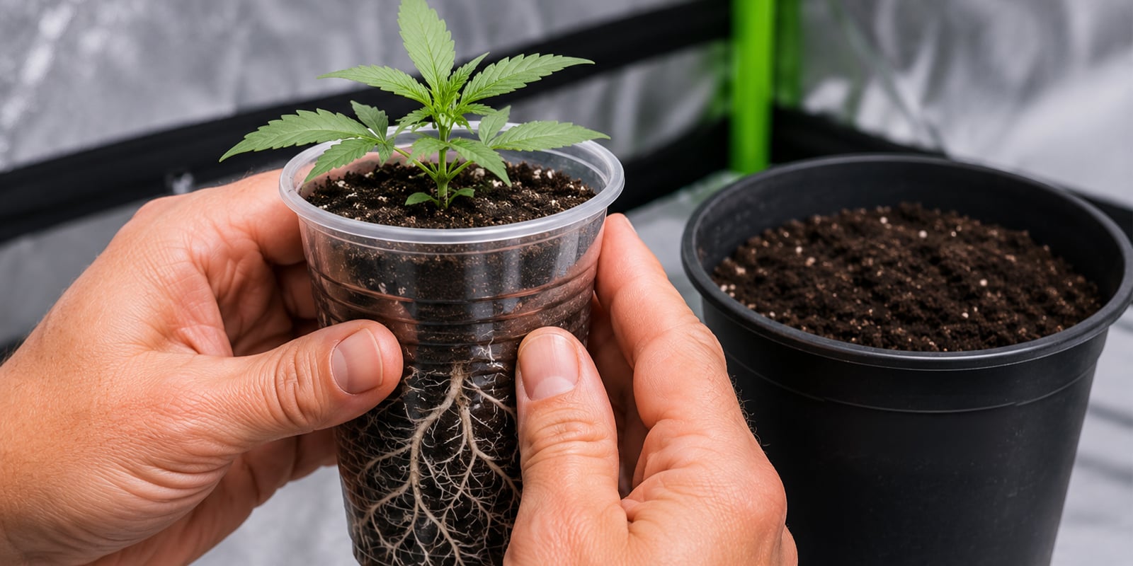 Quand rempoter les plantules de cannabis depuis les gobelets