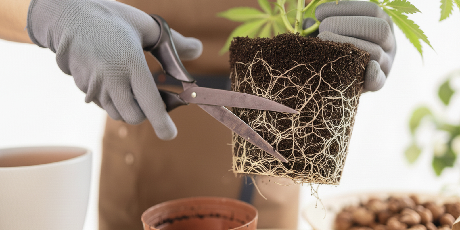 Option 2 : tailler les racines en culture en terre